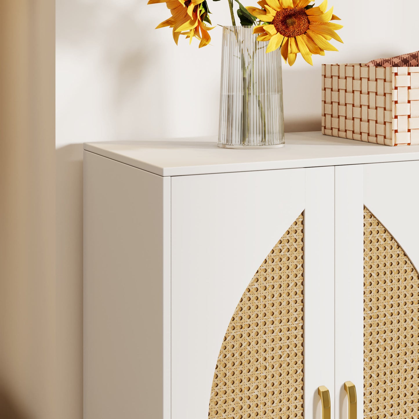 Ownkoti Rattan Shoes Storage Cabinet