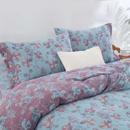 Ownkoti Blooming Flowers Cotton Gauze Bedding Set (4PCS)