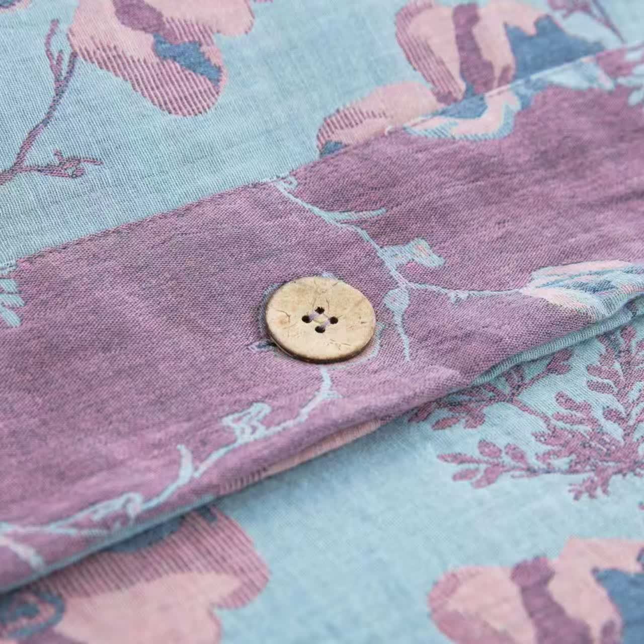 Ownkoti Blooming Flowers Cotton Gauze Bedding Set (4PCS)