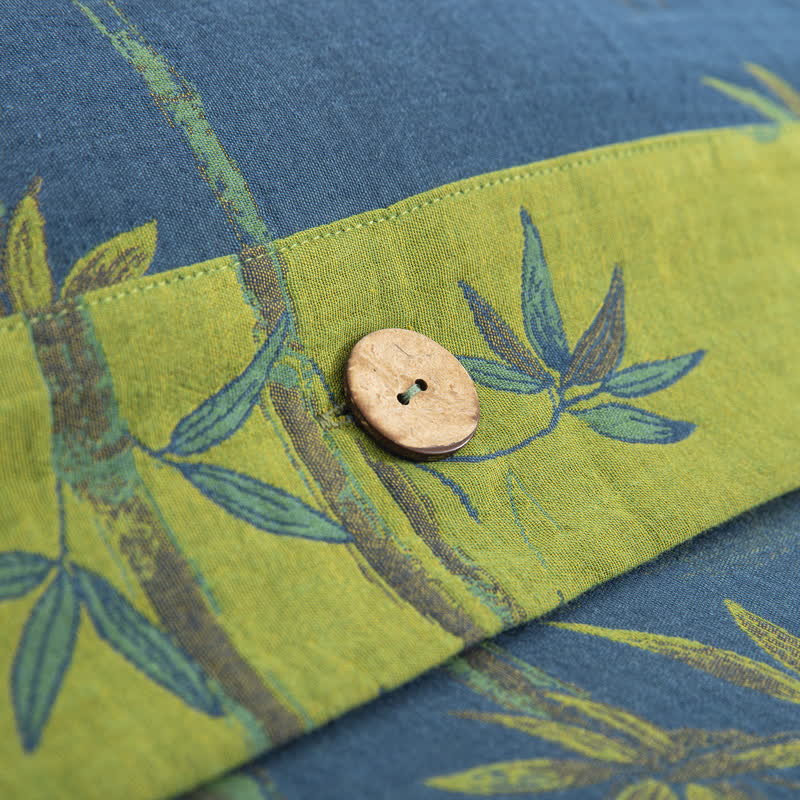 Bamboo Plant Cotton Gauze Reversible Bedding Set (4PCS)  - image 12