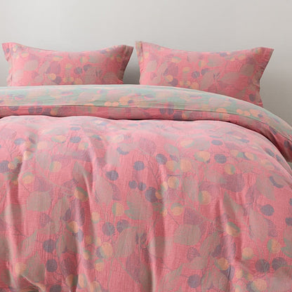 Ownkoti Reversible Cotton Gauze Pastoral Bedding Set (4PCS)