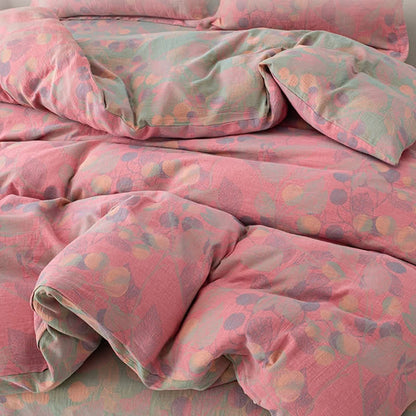 Ownkoti Reversible Cotton Gauze Pastoral Bedding Set (4PCS)