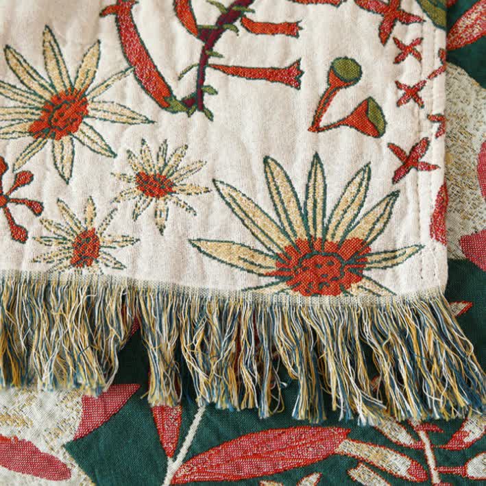 Ownkoti Pine Print Cotton Gauze Reversible Quilt