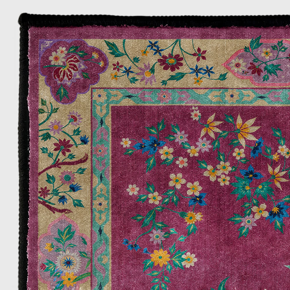 Ownkoti Retro Floral Indoor Outdoor Area Rug