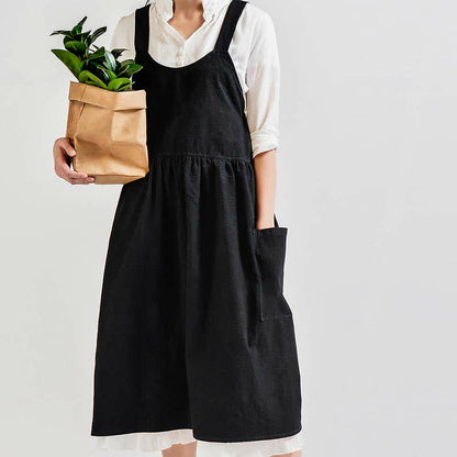Ownkoti Cross-back Apron Cooking Pockets Apron - Black - One Size - image 0