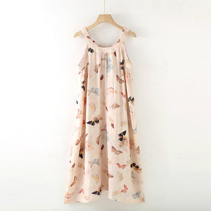Ownkoti Vintage Butterfly Print Camisole Nightwear