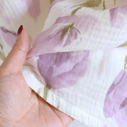 Ownkoti Tulip Print Cotton Gauze Padded Camisole Nightdress