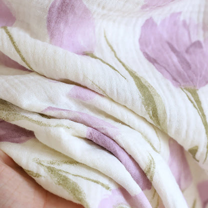 Ownkoti Tulip Print Cotton Gauze Padded Camisole Nightdress