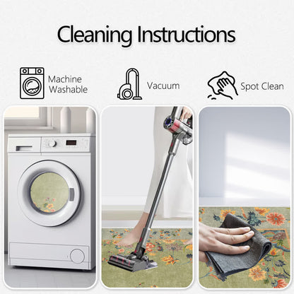 Ownkoti Non-slip Refresh Floral Indoor Outdoor Area Rug