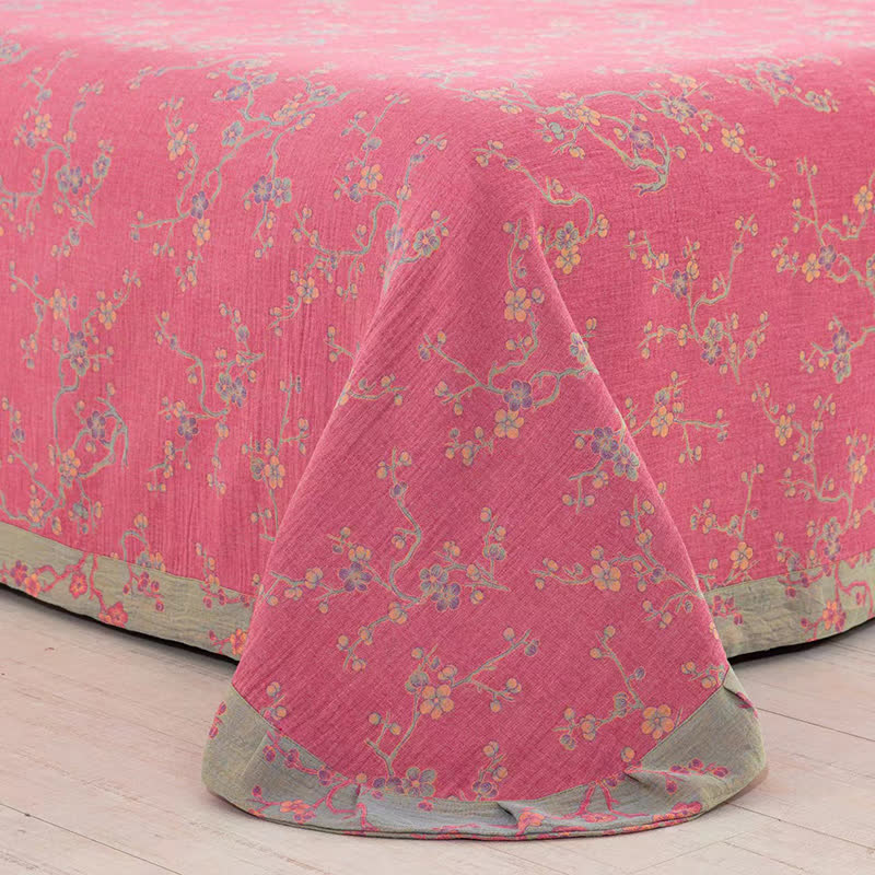 Ownkoti Wintersweet Cotton Gauze Jacquard Bedding Set(4pcs)