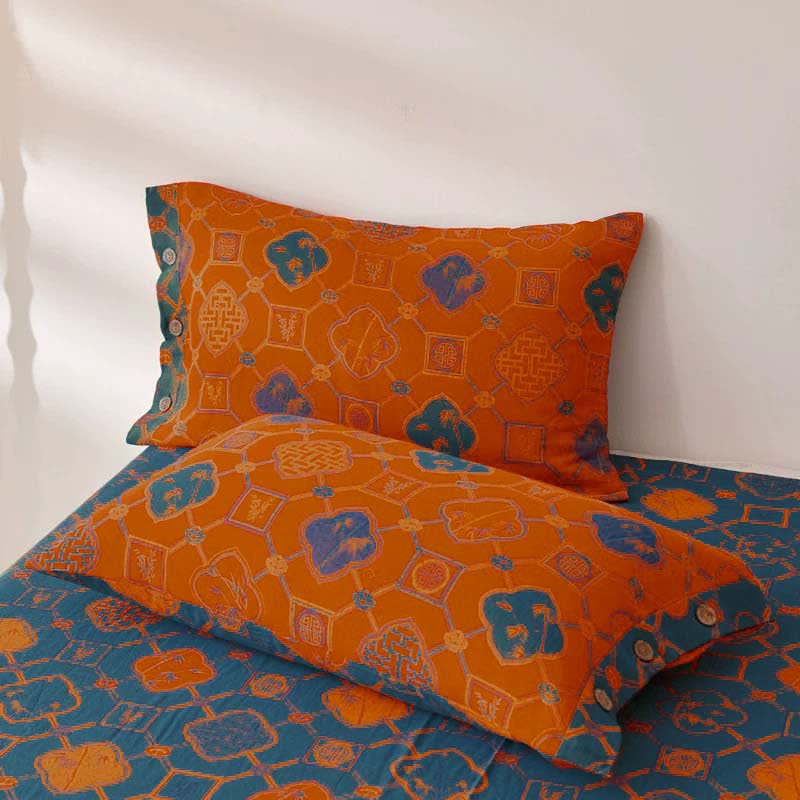 Ownkoti Retro Cotton Gauze Yarn-dyed Jacquard Reversible Coverlet - image 4