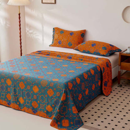 Ownkoti Retro Cotton Gauze Yarn-dyed Jacquard Reversible Coverlet - image 2