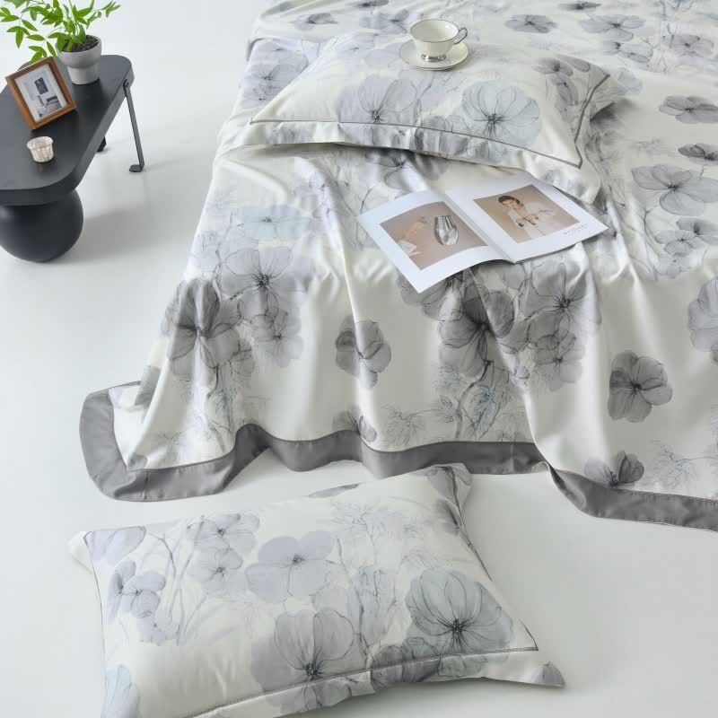 Ownkoti Pansy Print Cool Natural Fiber Bedspread