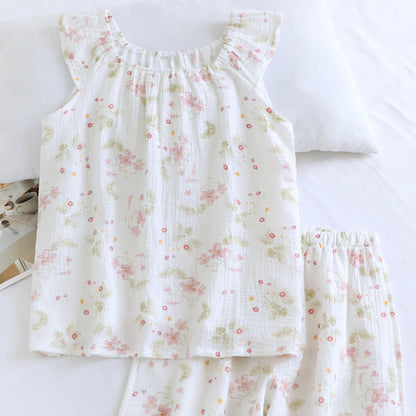Ownkoti Cherry Blossom Flutter Sleeve Loungewear Set