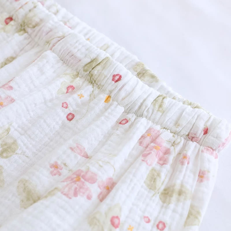 Ownkoti Cherry Blossom Flutter Sleeve Loungewear Set