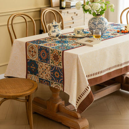 Ownkoti Moroccan Style Jacquard Decorative Tablecloth