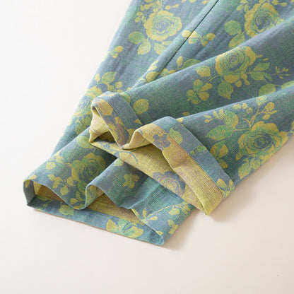 Ownkoti Rose Jacquard Cotton Gauze Sleepwear Set