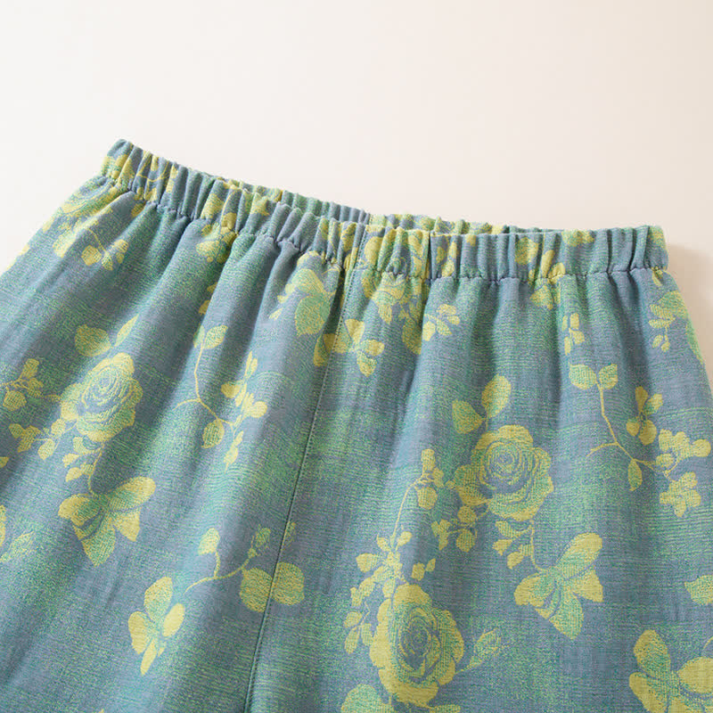 Ownkoti Rose Jacquard Cotton Gauze Sleepwear Set