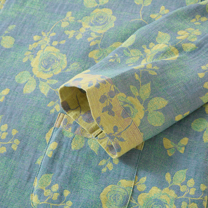 Ownkoti Rose Jacquard Cotton Gauze Sleepwear Set