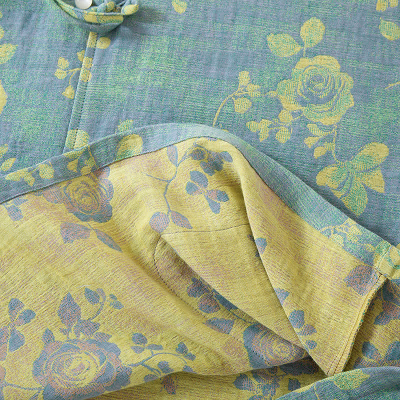 Ownkoti Rose Jacquard Cotton Gauze Sleepwear Set