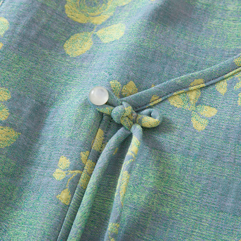 Ownkoti Rose Jacquard Cotton Gauze Sleepwear Set