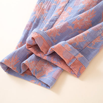 Ownkoti Oriental Lily Cotton Gauze Sleepwear Set