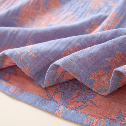 Ownkoti Oriental Lily Cotton Gauze Sleepwear Set