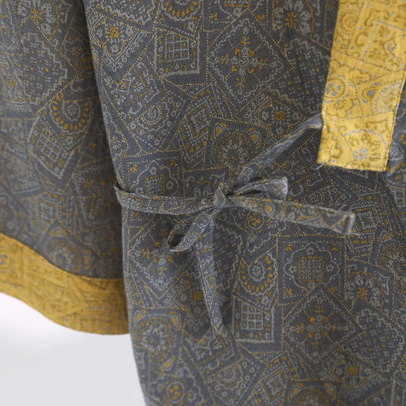 Ownkoti Unisex Japanese Kimono Geometric Pajama Set - image 6