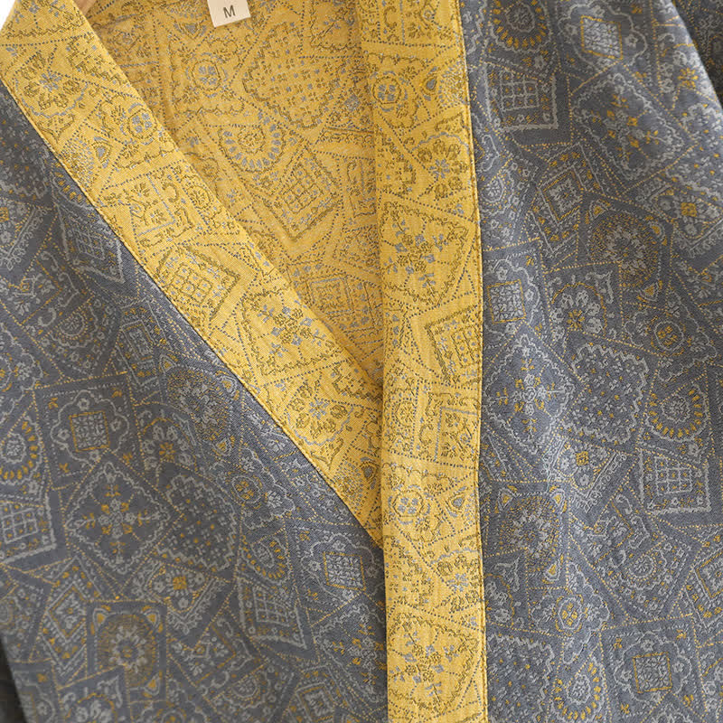 Ownkoti Unisex Japanese Kimono Geometric Pajama Set