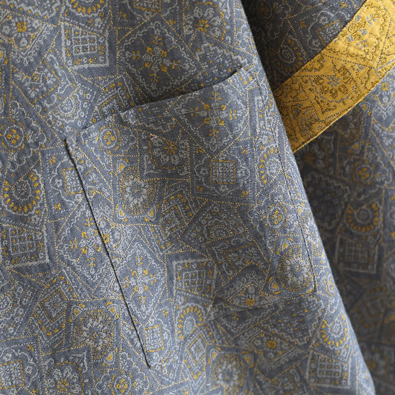 Ownkoti Unisex Japanese Kimono Geometric Pajama Set