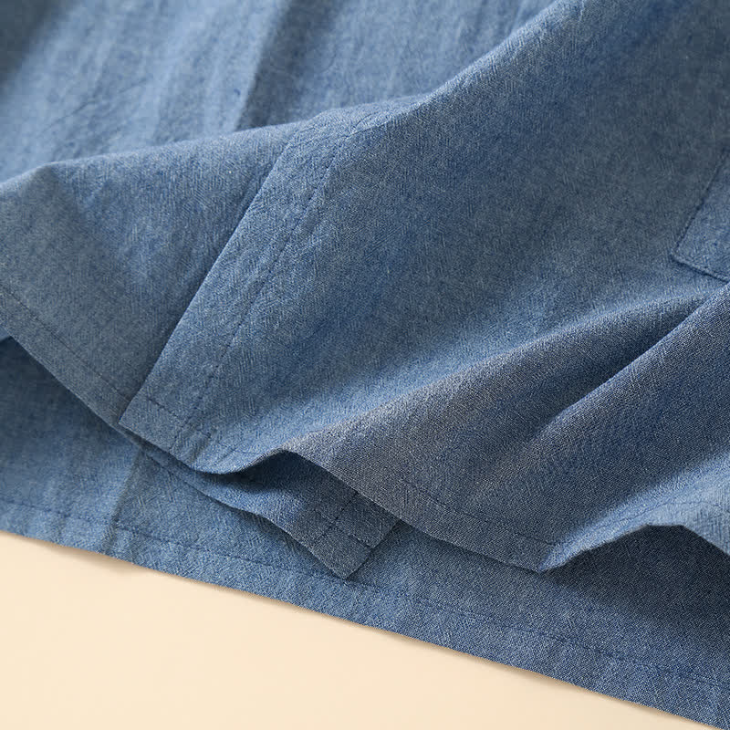 Ownkoti Solid Kimono Pajama with Geometric Collar