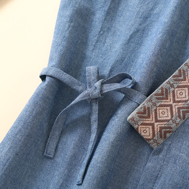 Ownkoti Solid Kimono Pajama with Geometric Collar