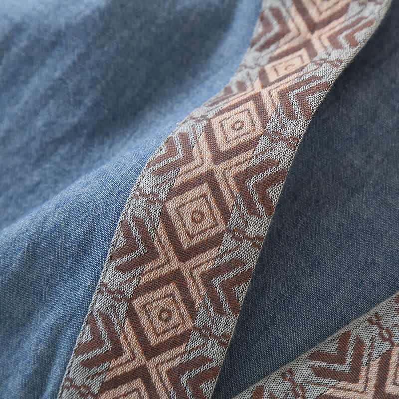 Ownkoti Solid Kimono Pajama with Geometric Collar