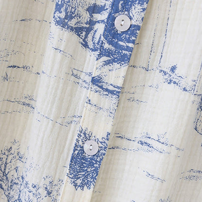 Ownkoti Toile Print Cotton Gauze Nightdress