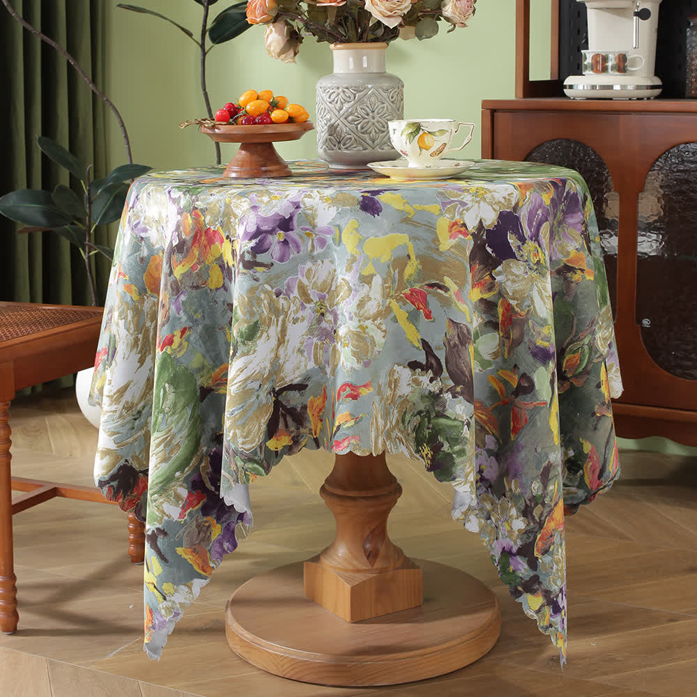 Ownkoti Pastoral Oil Painting Waterproof Tablecloth