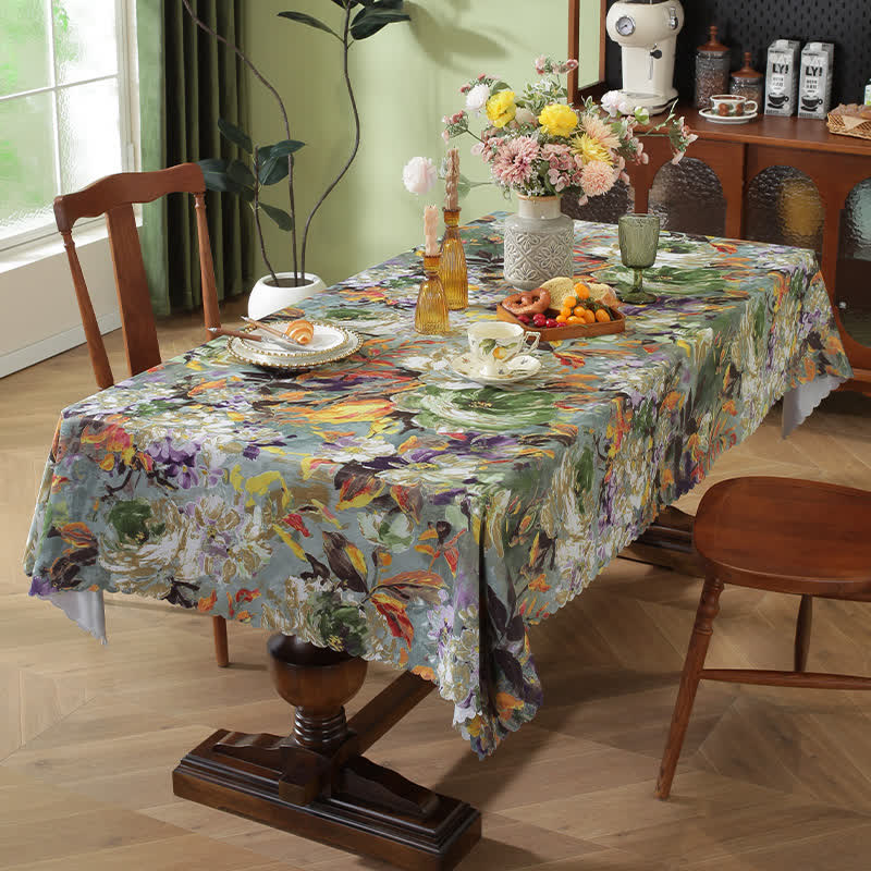 Ownkoti Pastoral Oil Painting Waterproof Tablecloth