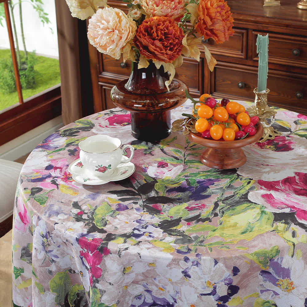 Ownkoti Pastoral Oil Painting Waterproof Tablecloth