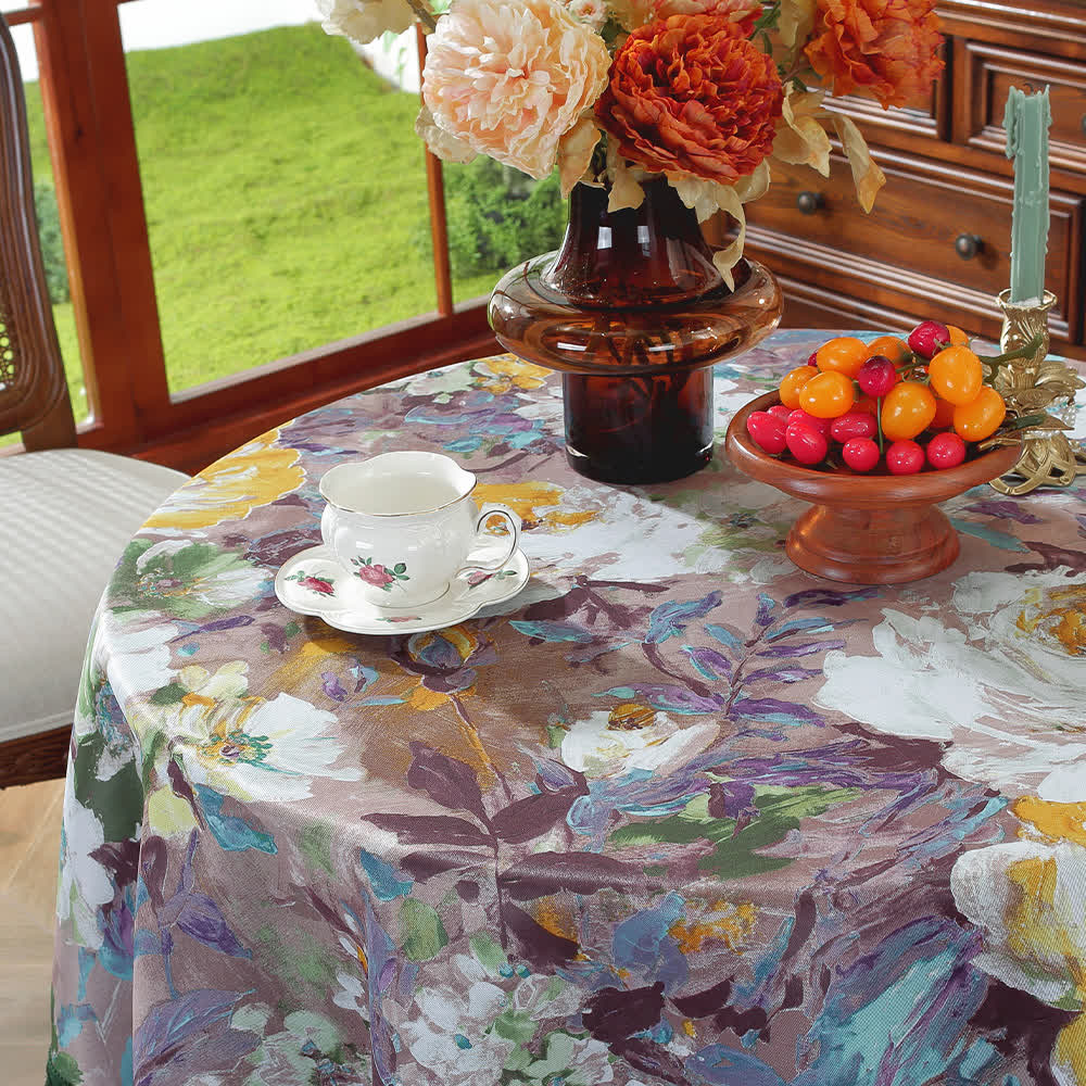 Ownkoti Pastoral Oil Painting Waterproof Tablecloth