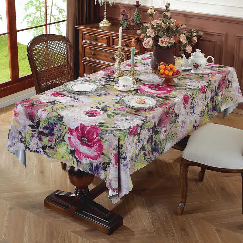 Ownkoti Pastoral Oil Painting Waterproof Tablecloth