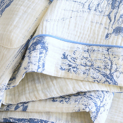 Ownkoti Toile Print Cotton Gauze Nightwear Set