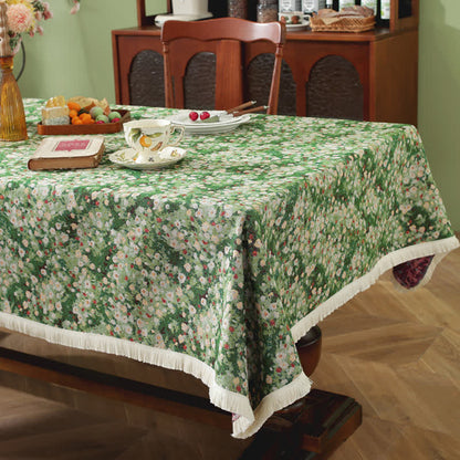 Wrinkle Free Jacquard Rustic Rectangle Tablecloth - image 2