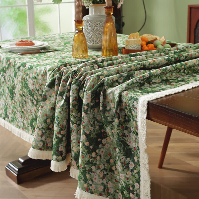 Wrinkle Free Jacquard Rustic Rectangle Tablecloth - image 5