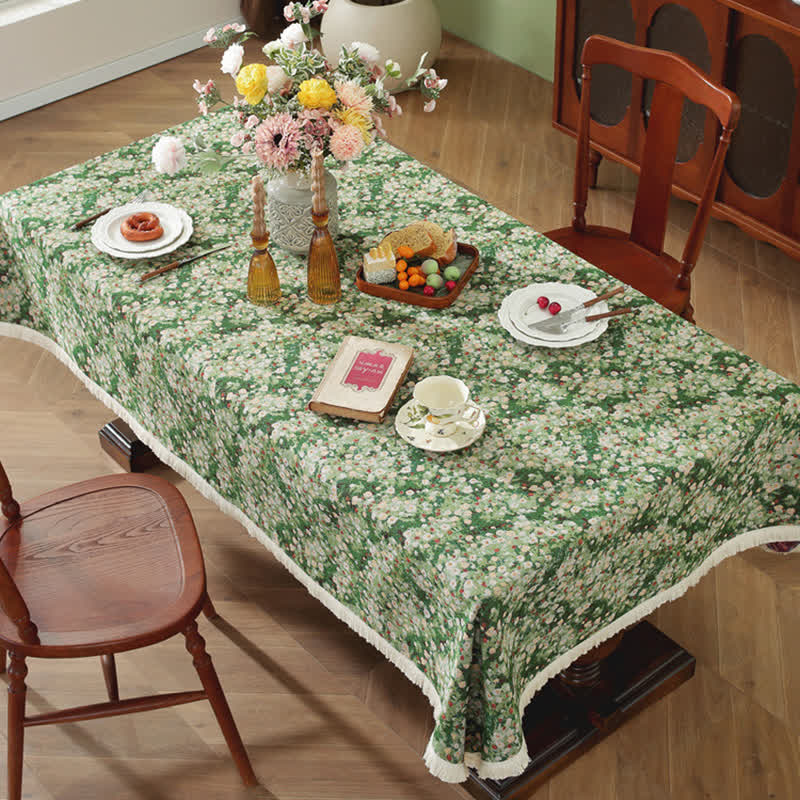 Wrinkle Free Jacquard Rustic Rectangle Tablecloth - image 4