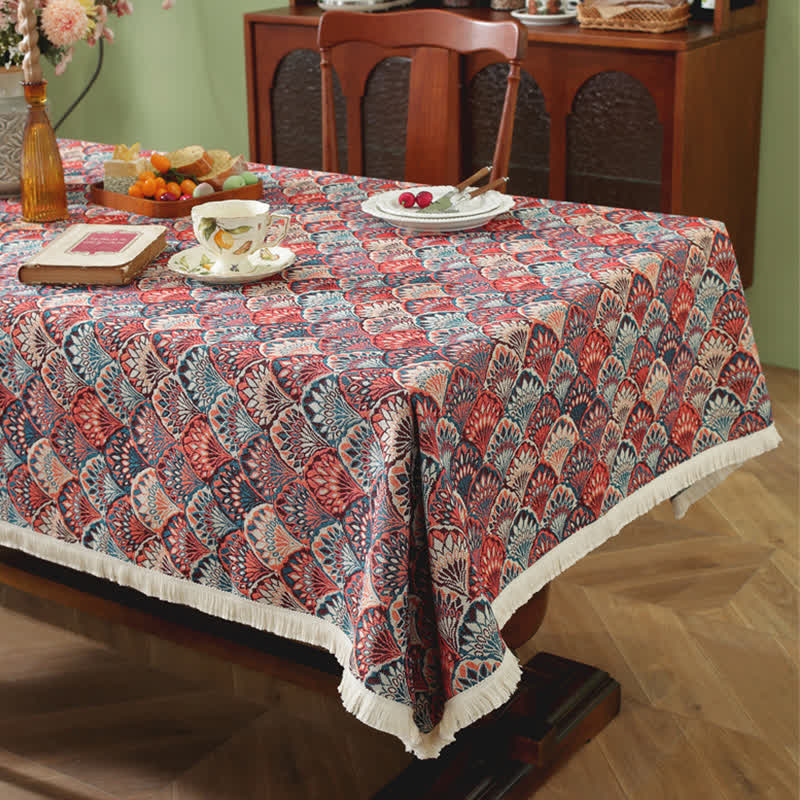 Ownkoti Washable Stain-Resistant Boho Tablecloth
