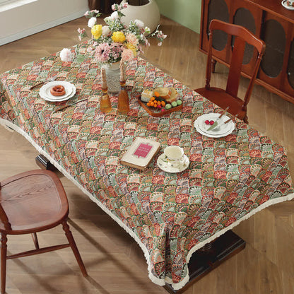 Ownkoti Washable Stain-Resistant Boho Tablecloth