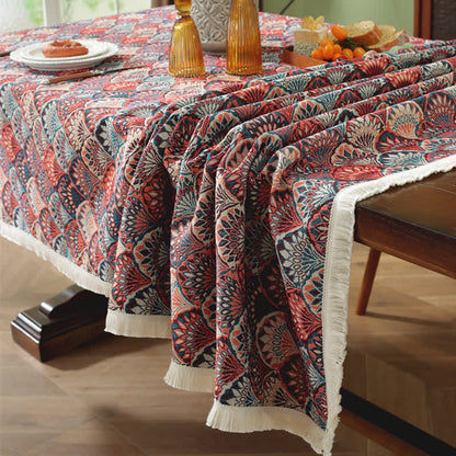 Ownkoti Washable Stain-Resistant Boho Tablecloth
