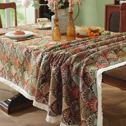 Ownkoti Washable Stain-Resistant Boho Tablecloth