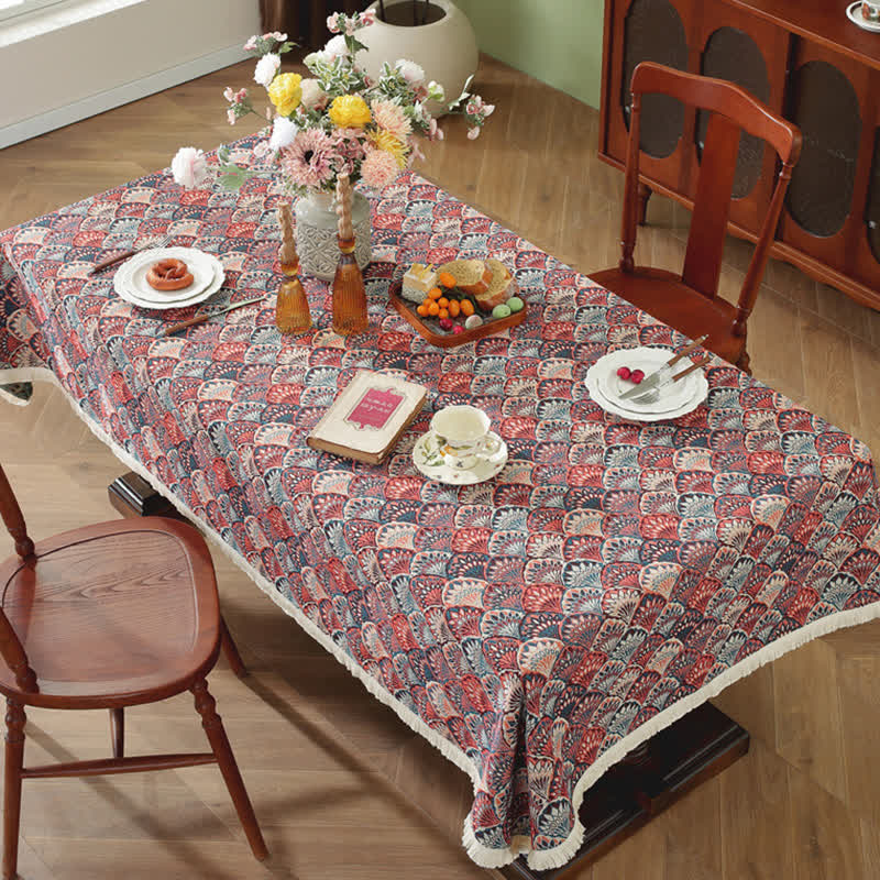 Ownkoti Washable Stain-Resistant Boho Tablecloth