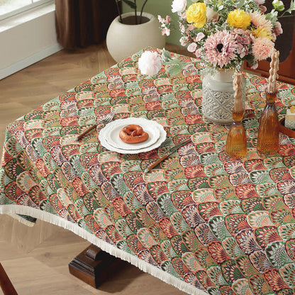 Ownkoti Washable Stain-Resistant Boho Tablecloth