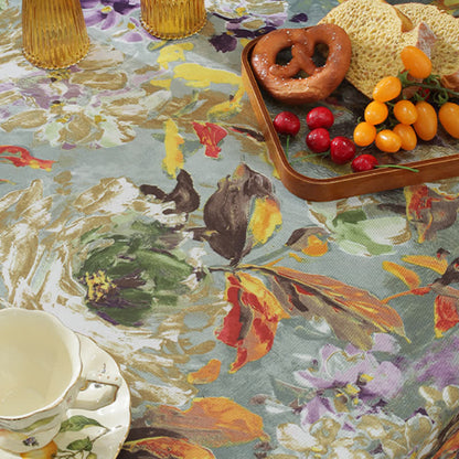 Ownkoti Pastoral Oil Painting Waterproof Tablecloth